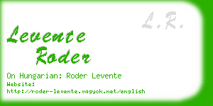 levente roder business card